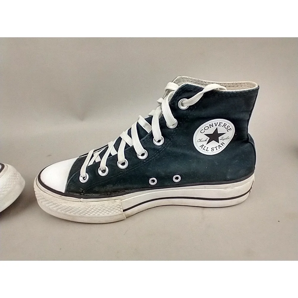Converse Chuck Taylor All Star Platform High Top Black Sneakers Womens 8.5 - Picture 13 of 14